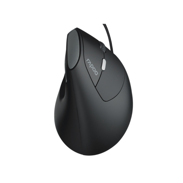 Rapoo EV200 Silent Wired Ergonomic Optical Mouse (EV200-BK) - Image 2