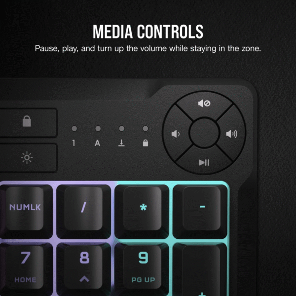 CORSAIR K55 CORE WIRED KEYBOARD GAMING BLACK RUBBER DOME EN/TH - Image 4