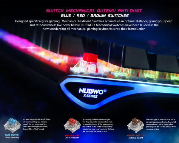 NUBWO X30 TERMINATOR Mechanical Gaming Keyboard - Image 7