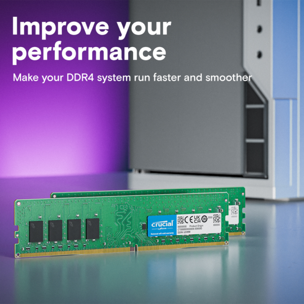 Crucial DDR4 3200MHz 1.2V Non-ECC UDIMM 8GB / 16GB / 32GB Desktop Memory - Image 2