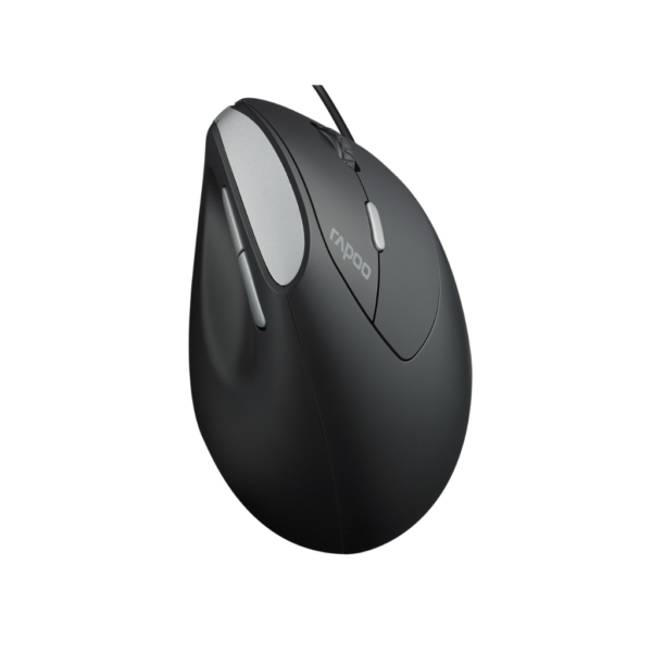 Rapoo EV200 Silent Wired Ergonomic Optical Mouse (EV200-BK) - Image 3