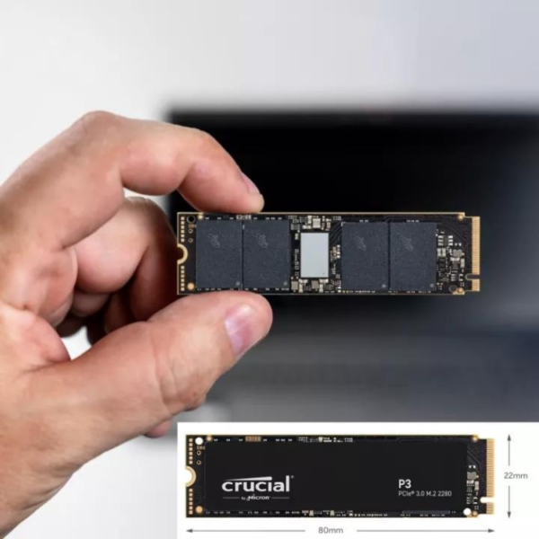 Crucial P3 SSD M.2 NVMe PCIe Gen 3 500GB - 2TB (SSD) - Image 3