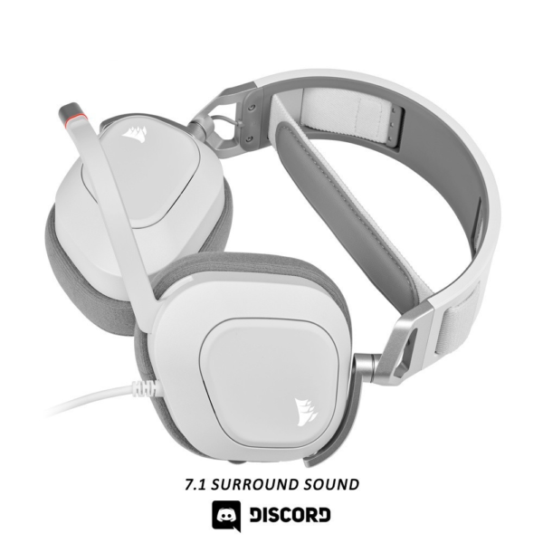 CORSAIR HS80 RGB USB WIRED GAMING HEADSET WHITE หูฟังเกมมิ่ง - Image 3