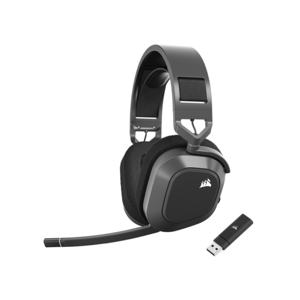 CORSAIR HEADSET HS80 MAX WIRELESS GAMING HEADSET, STEEL GRAY หูฟังเกมมิ่ง - Image 3