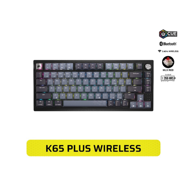 CORSAIR K65 PLUS WIRELESS GAMING KEYBOARD MLX RED LINEAR SW [US] - Image 2