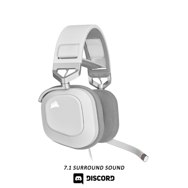 CORSAIR HS80 RGB USB WIRED GAMING HEADSET WHITE หูฟังเกมมิ่ง - Image 4