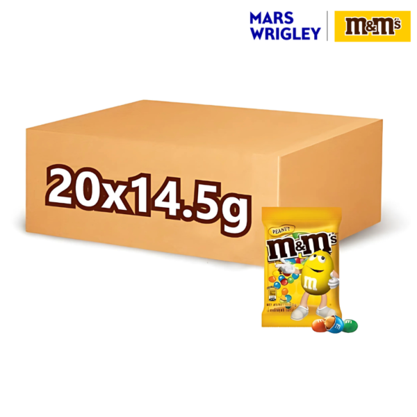 [แพ็ก 20 ชิ้น] M&M's Peanut เอ็มแอนด์เอ็ม พีนัท ช็อกโกแลตนมไส้ถั่วลิสง 14.5 กรัม