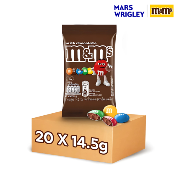 [แพ็ก 20 ชิ้น] M&M's Milk Choco เอ็มแอนด์เอ็ม ช็อกโกแลตนม 14.5 กรัม