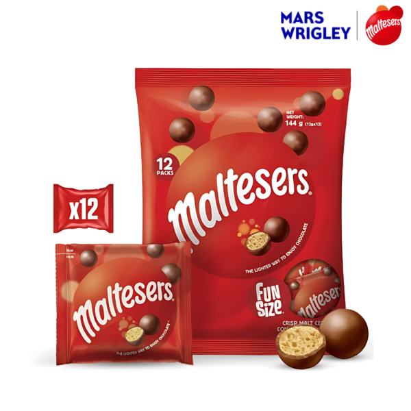Maltesers Chocolate มอลทีเซอร์ขนมช็อกโกแลตสอดไส้รสมอลท์ ฟันไซส์ 144 กรัม