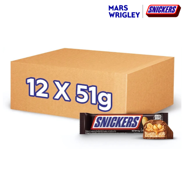 [Bundle set] Snickers สนิกเกอร์สรสออริจินัล 51 กรัม 12 ชิ้น
