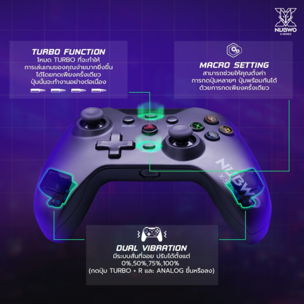 NUBWO NX J3 NX-J3 Tri Mode Bluetooth 5.1 2.4 GHz Gaming Controller - Image 5