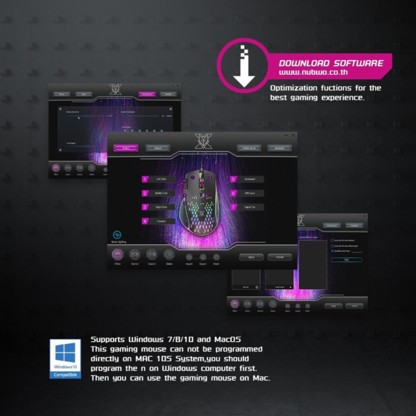 NUBWO SOLAKA X42 MACRO RGB GAMING MOUSE - Image 4