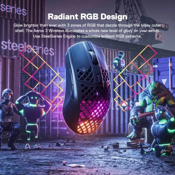 SteelSeries Aerox 3 Wireless Gaming Mouse 18,000 CPI IP54 - Image 5