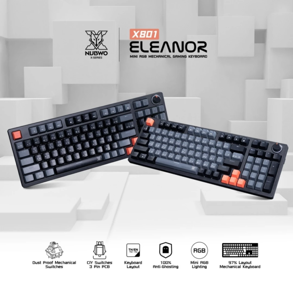 NUBWO X801 Mechanical MINI RGB CIY Switch 2 Layout คีย์บอร์ดเกมมิ่ง - Image 2