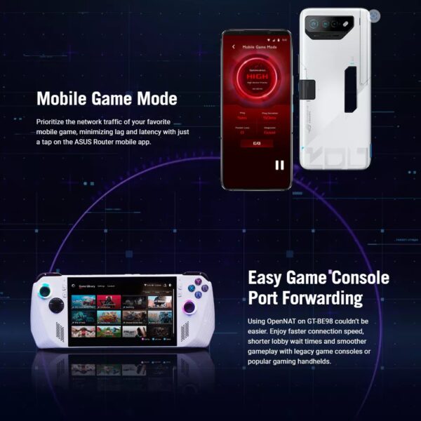 ASUS ROG Rapture เราเตอร์ GT-BE98 Quad-Band WiFi 7 Gaming Router - Image 7