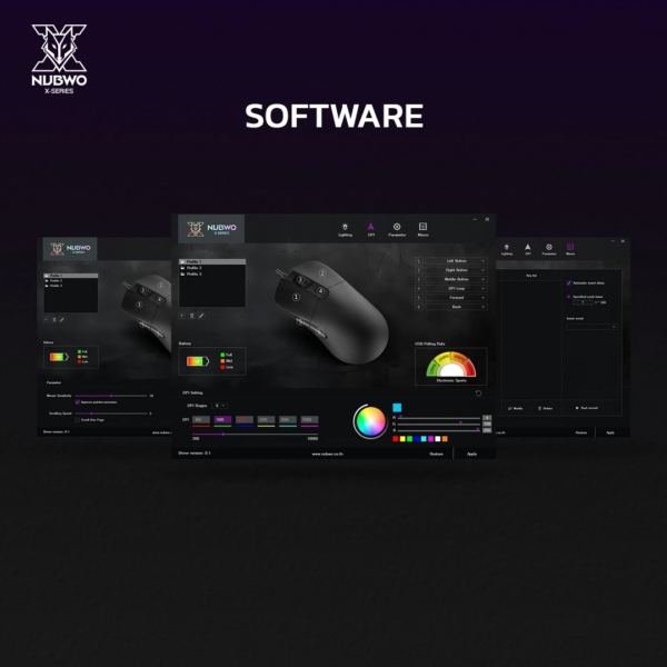 NUBWO TAURIEL WIRELESS & WIRED MACRO RGB เมาส์เกมมิ่งไร้สาย - Image 3