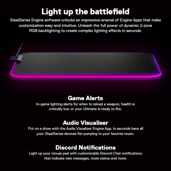 SteelSeries QcK Prism Cloth Gaming Mousepad RGB Control Micro-woven cloth - Image 3