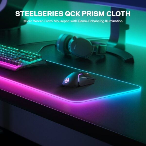 SteelSeries QcK Prism Cloth Gaming Mousepad RGB Control Micro-woven cloth - Image 5